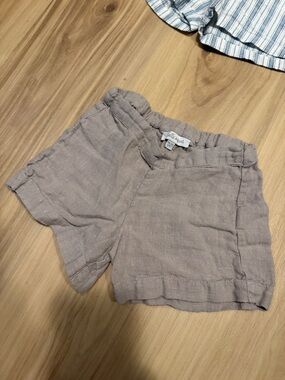 Belle Enfant Linen Blend Taupe Shorts